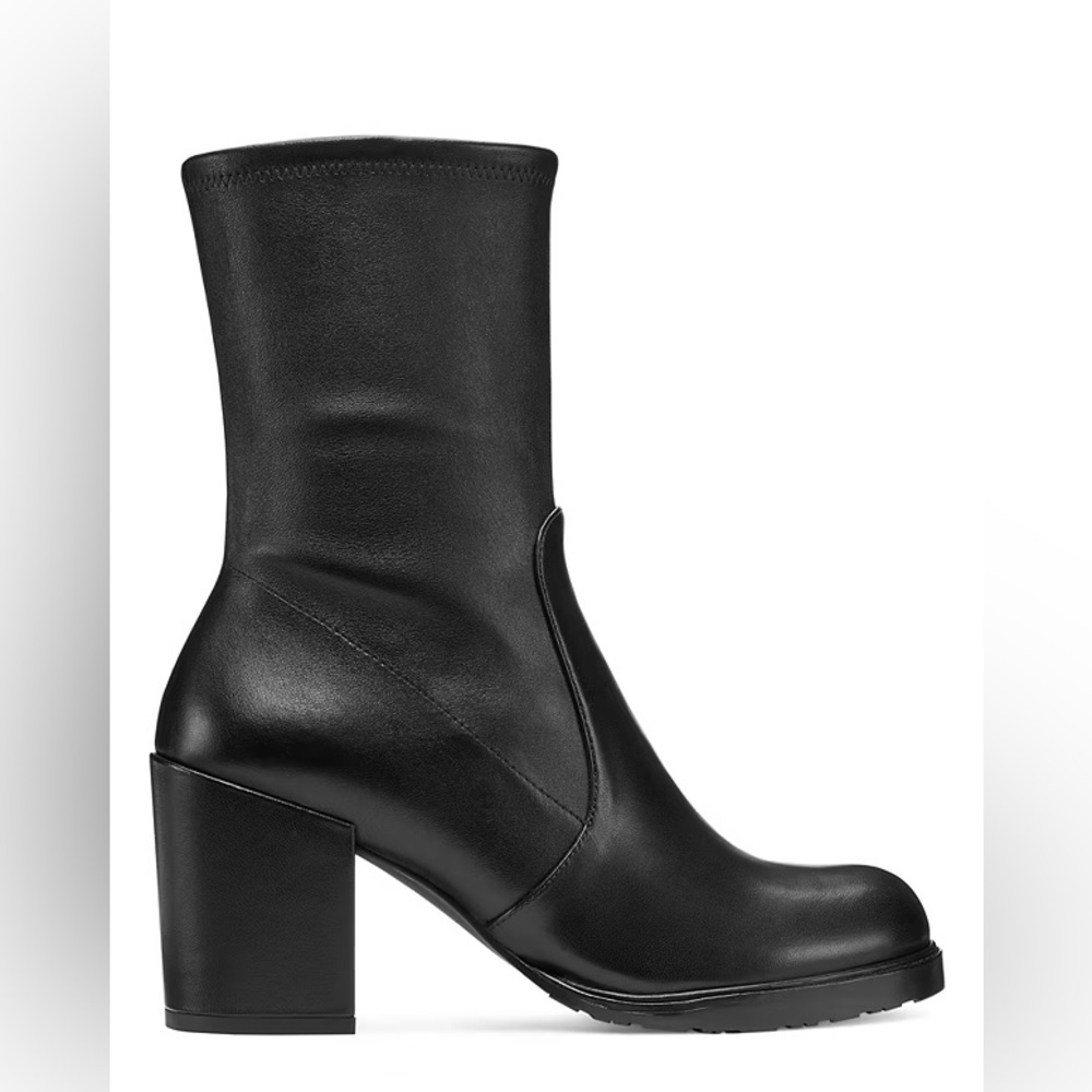 BNWOB BRAND NEW STUART WEITZMAN DALENNA Black Leather Ankle Boots